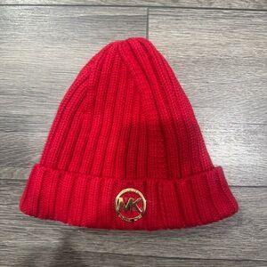 Michael Kors Womens Red Beanie